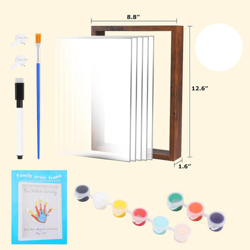 PUDEKO 5,DIY Set(5 8 Family Handprint Kit for Craft Family Memories Keepsake Art Baby Newborn Hand and Footprint Wooden