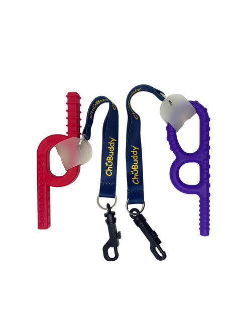 Chubuddy Navy Chewy Holders Set of (2) – Durable, Washable Chew Toy Tethers for Sensory Kids, Autism, ADHD
