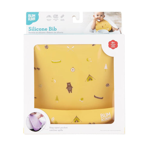 Bumkins Silicone Pocket Bibs for Babies, Baby Bib for 6-24 Months, Essential for Eating, Feeding, Baby Led Weaning
