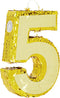 Gold Foil Number 5 Pinata for 5th Birthday Party Decorations, Centerpieces, Anniversary Celebrations (Small, 15.5 x