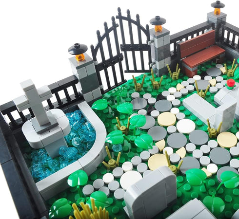 Halloween Mini Bricks Toys Set, Haunted Cemetery Building Blocks Architecture Kit, DIY Compatible with Major Brands (#1)