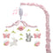 NICEMER Baby Crib Mobile for Girls, Soft Knitted Woodland Characters Rabbit Squirrel, Pink
