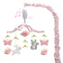 NICEMER Baby Crib Mobile for Girls, Soft Knitted Woodland Characters Rabbit Squirrel, Pink