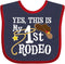 inktastic Yes, This Is My 1st Rodeo Baby Bib - Cowboy Hat with Red Band, Lasso Design