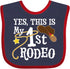 inktastic Yes, This Is My 1st Rodeo Baby Bib - Cowboy Hat with Red Band, Lasso Design