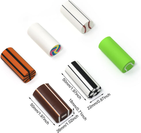Honbay 6PCS Sports Themed Pencil Erasers - Basketball, Soccer, Football, Baseball, Tennis, Volleyball