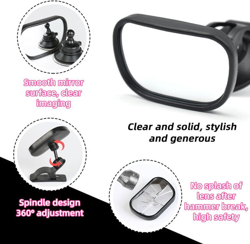 Baby Car Mirror, Shatterproof Automotive Interior Rearview Baby Observation Mirror, Adjustable Child Safety Seat Rear