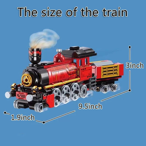 Train Building Toys Set 3 in 1 Steam Train Motorcycle Tractor Building Block for Kids STEM Creative Kit
