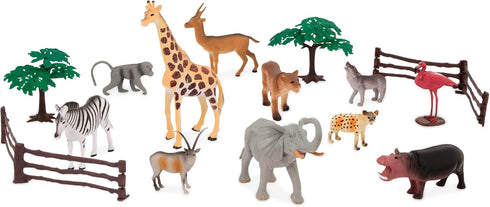 Terra by Battat – 60 Pcs Jungle World Animal Playset, Educational Toys for 3+ Year Old Kids, Realistic Animal Figurines