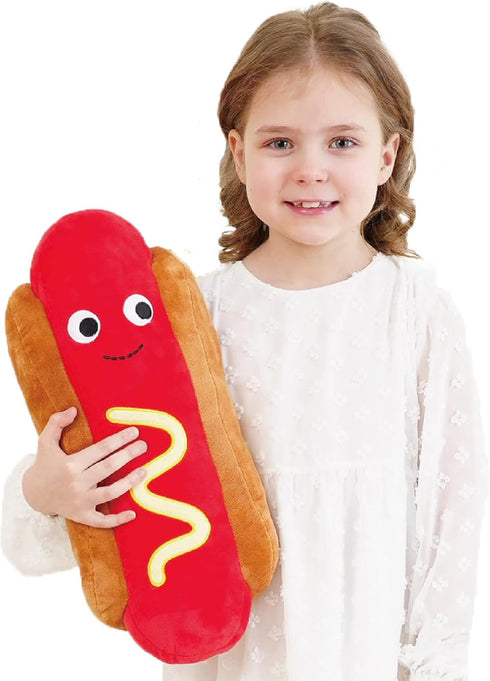 Hot Dog Plush Toy Pillow Hotdog Stuffed Pillow Funny Throw Pillows 17.7