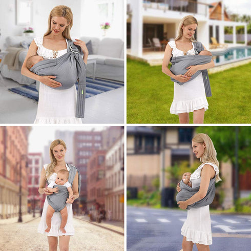 36lbs Baby Carrier & Wraps - Soft Adjustable Ring Sling for Newborns & Infants, Breathable Multi-Functional Sling