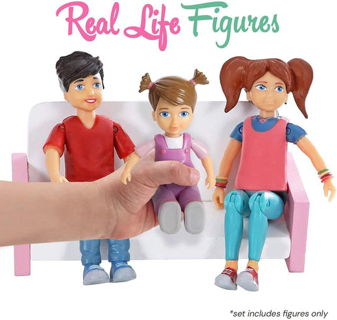 Beverly Hills Sweet Li'l Family Dollhouse People Set, Set of 3 Action Figures: Boy, Girl, Toddler