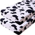 Soft Skin-friendly Printed Crib Sheet for Boys Girls, 2 Pack Fitted Crib Mattress Sheet (White Cow)