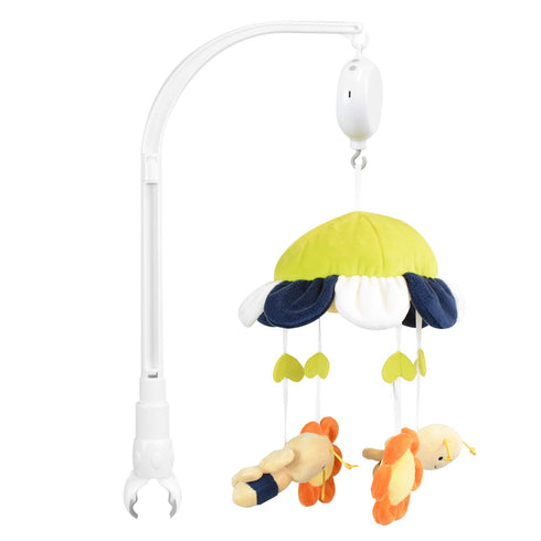 Crib Mobile Motor with Built-in SD Card, White Baby Mobile Rotary Music Box with Volume Control, Portable Sound Machine