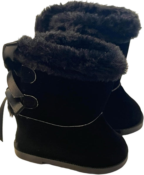 18 Inch Doll Boots - Fits 18 Inch Girl Dolls (Black Tie Boots)