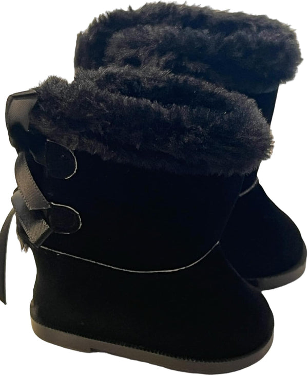 18 Inch Doll Boots - Fits 18 Inch Girl Dolls (Black Tie Boots)