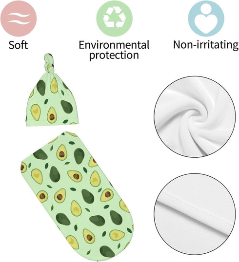 Swaddling Blanket for Baby, Soft Sleeping Bag Sack for Newborn Boys Girls, Unisex Baby Stuff, Avocado