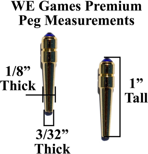WE Games Brass Cribbage Pegs - Set of 3 with Swarovski Austrian Crystals in Amethyst Purple