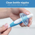 Set, 3-Pack, Dr. Brown's Drying Tower, Stand-Up Rack with Reusable Sponge Baby Bottle Cleaning Brush Blue