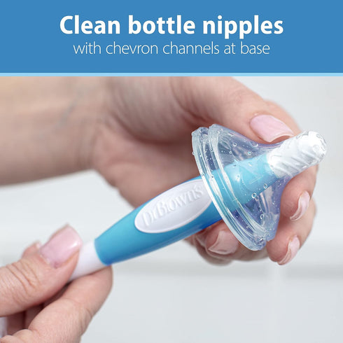 Pack Dr. Brown's Baby Bottle Drying Tower, Stand-Up Drying Rack with Baby Bottle Brush Soft Touch and Sponge Brush