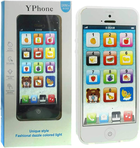 1pc Mobile Toy Phone for Kids, Music Touch Learning Study English, USB Charge