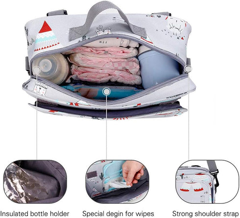 MOMIGO Baby Diaper Caddy Bag - Diaper Caddy Tote Baby Stroller Bag Nursery Storage Bin for Diapers, Wipes & Toys Mini