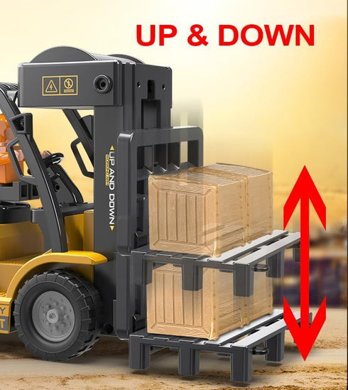 11 1:24 3+ Channel RC Forklift - Scale Construction Truck Toy, Yellow, Years, Male, Children