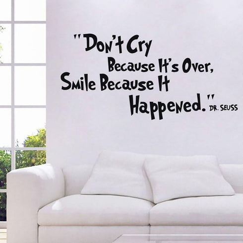 HACASO Don't Cry Bedroom Quote Decals for Home Wall Stickers, Nursery Room Decor