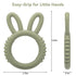 MISSLILI Silicone Babies Teethers - Baby Teething Toys for Soothe Sore Gums, BPA Free, Rabbit Ear Design (Army Green)
