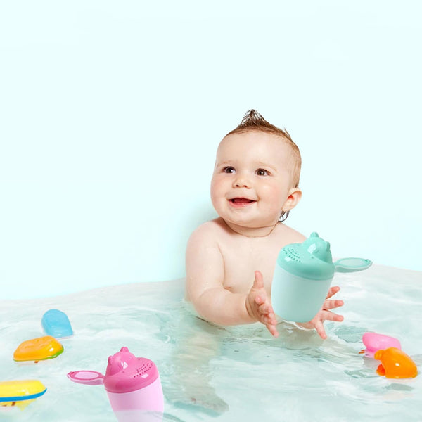 XAGMODSHN Kids Shower Rinse Cup Hair Wash Rinser Easy Grasp Shampoo Rinser Cup Ear Eyes Protective Wash Cup Toddler