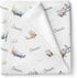 Stork Wares Retro Airplanes Personalized Baby Boy Swaddle Blanket, White, 30x40inch (BB343)