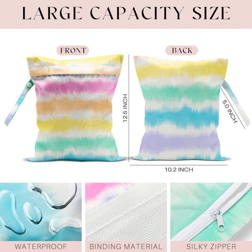 zcyxuuw 2 Pcs Wet Bag, Wet Dry Bag, Wet Bag for Swimsuit, Travel, Beach, Pool, Diapers, Dirty Yoga Gym Clothes