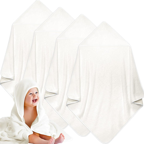 Reginary 4 Pack Baby Hooded Towels Coral Fleece Baby Bath Towels 30