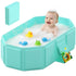 Jollcma Collapsible Baby Bathtub, Toddler Bathtub with a Drain Plug, Folded for Storage