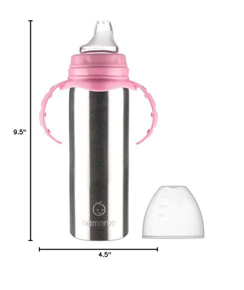 3-in-1 (8 oz Stainless Steel Sippy Cups for Toddlers | Non-Toxic Insulated Stainless Steel Baby Bottle | Straw Cup
