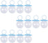 Milageto Pack 12 of Fillable Candy Bottles Pacifier Shaped Baby Favors Blue/Pink, Blue