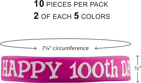 Teacher Created Resources Happy 100th Day Wristband Pack, of 10