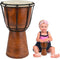 ArtCreativity 8 Inch Mini Wooden Toy Drum, Rustic Brown Musical Instrument for Children, Birthday Party Favor