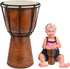 ArtCreativity 8 Inch Mini Wooden Toy Drum, Rustic Brown Musical Instrument for Children, Birthday Party Favor