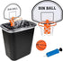 Clip-On Trash Can Basketball Set with Hoop, Inflatable Mini Basketball and Hand Pump for Office Home Fun