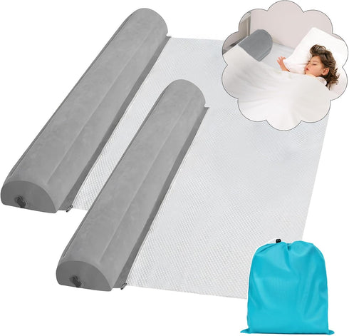 BeiliuDevise Inflatable Bed Bumpers for Toddlers 2 Pack, Non-Slip Bed Bumper with Machine-Washable