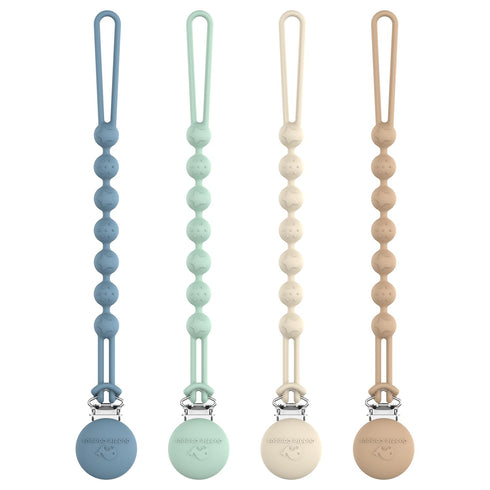 Cuddle Campus Silicone Pacifier Clip Holder with One Piece Design,Soft Flexible Binky