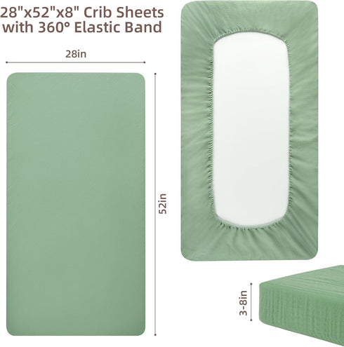 MIGIOL 100% 52 28", 2 Cotton Crib Sheet, Cotton Breathable Crib Sheet, Standard Crib Sheet, Size "X Pieces (Apricot