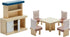 PlanToys Wooden Dining Room Set | Montessori Dollhouse Furniture with Table, Chairs,