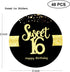 Sumerk 48 PCS Cheers to 16 Stickers, Large Bottle Stickers for 16th Birthday Card Seals, 2 INCHES Round