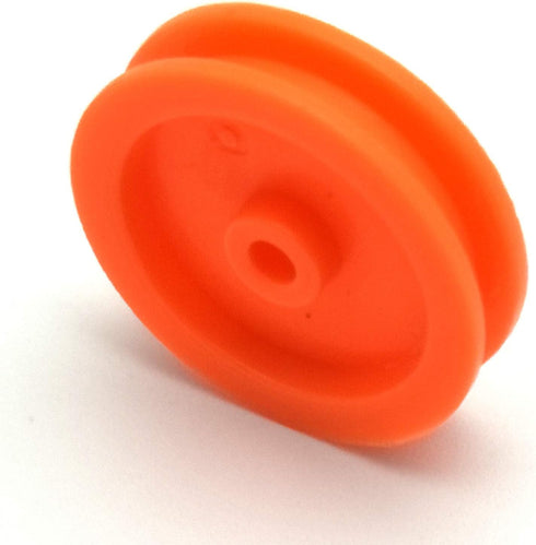 EUDAX 100 Pcs 2mm Hole Orange Plastic Belt Pulley for DIY RC Toy Car and Airplane