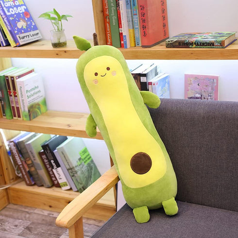 MMTTAO Long Avocado Stuffed Animal, 22 Inch Plushies Squishy Snuggle Toy, Kawaii Food Shaped Hugging Pillow for Kids