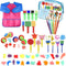 Kids Paint Brushes Sponge Kits - 52 Pcs Drawing Tools for Early DIY Learning Paint Sets, Arts and Crafts for Toddlers