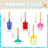 MEIDAYAI 5 8'' Set Beach Toys, Pcs Kids Garden Tools, Children Beach Sand Toys Gardening with Sturdy Wooden Handle