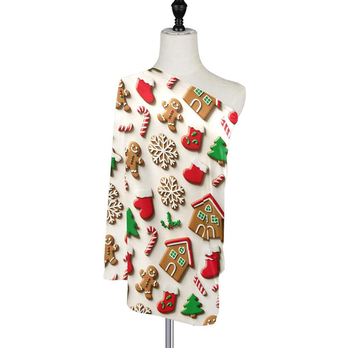 foixnub Baby Car Seat Canopy Covers Gingerbread Man Candy Cane Christmas Cookies Nursing Breastfeeding Cover Multi-use